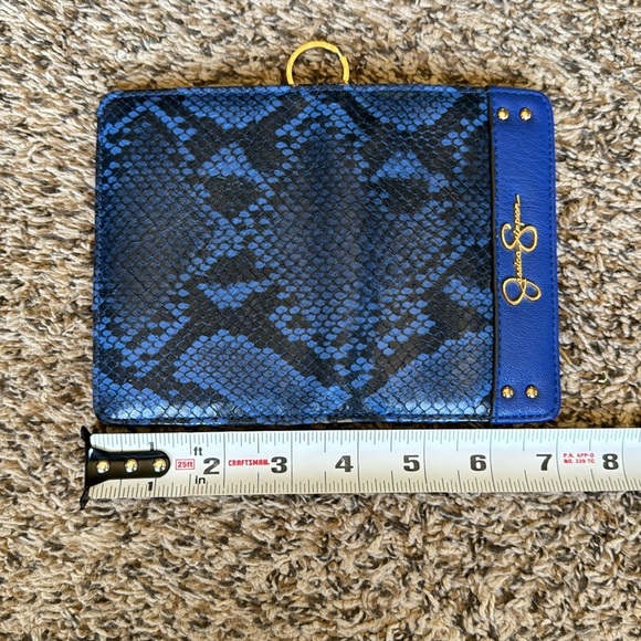 Jessica Simpson Keychain Wallet Snakeskin Blue - Picture 4 of 10